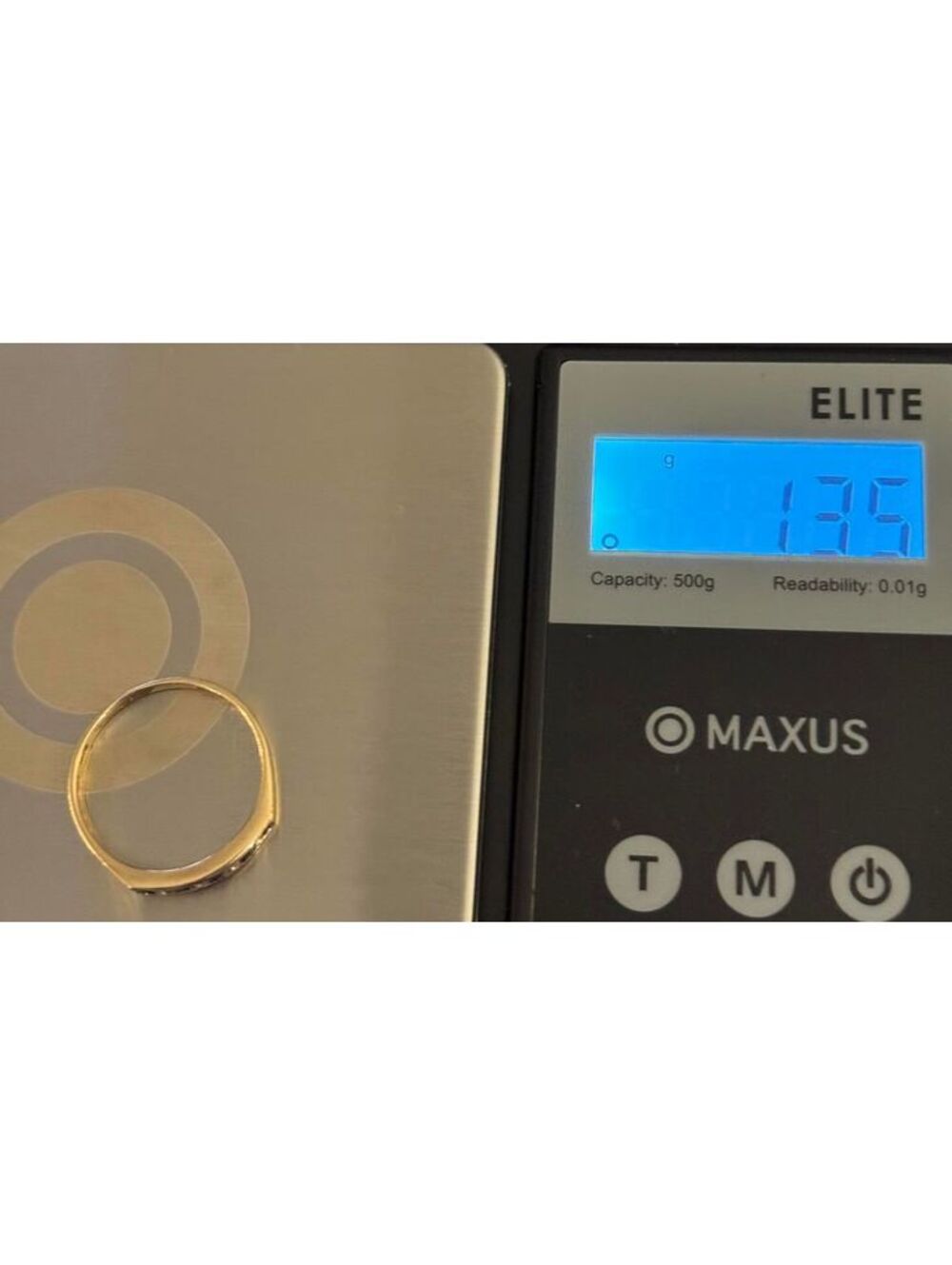 14K Yellow Gold Sapphire & Diamond Channel Set Band Ring Size 6.5 - Picture 8 of 8